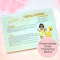 Personalised A4 Tequila Sunrise Cocktail Cutting Board, Tempered Glass Chopping Board For Cocktail Parties