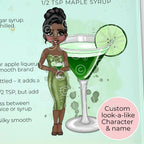 Personalised Appletini Cocktail Chopping Board, A4 Tempered Glass Worktop Saver