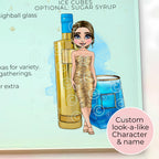 Personalised Vodka Girl Tempered Glass Cutting Board, A4 Cutting Board Housewarming Gift