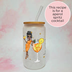 Personalised Orange Spritz Character Glass With Cocktail Recipe