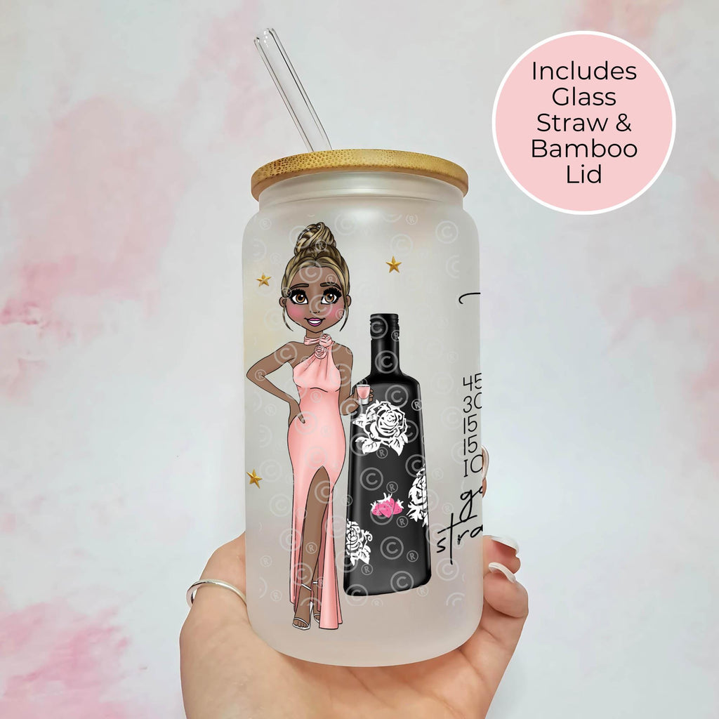 Personalised Tequila Rose Frosted Recipe Glass With Custom Character