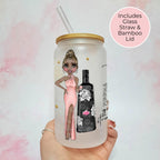 Personalised Tequila Rose Frosted Recipe Glass With Custom Character