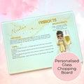 Personalised A4 French 75 Cocktail Cutting Board, Tempered Glass Chopping Board