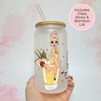 Personalised Mai Tai Frosted Recipe Glass With Custom Character