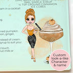 Personalised A4 Pumpkin Martini Cocktail Cutting Board, Tempered Glass Halloween Décor Chopping Board