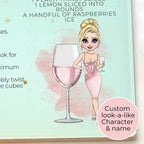 Personalised A4 Rose Sangria Cocktail Cutting Board, Tempered Glass Chopping Board