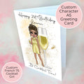 Personalised French 75 Card, A5 Birthday Card For Champagne Lover