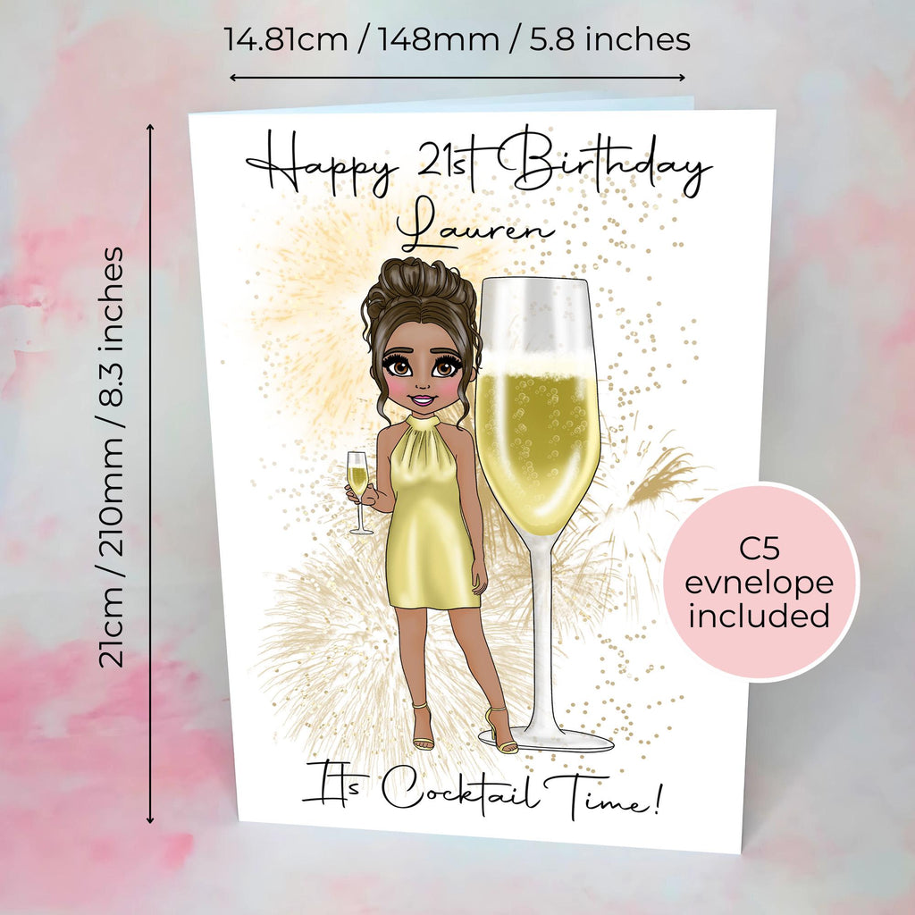 Personalised French 75 Card, A5 Birthday Card For Champagne Lover