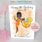Personalised A5 Orange Spritz Birthday Greeting Card For Her