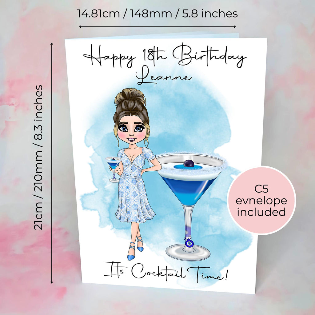 Personalised Greek Mati Birthday Card, A5 Evil Eye Card For Mati Lovers