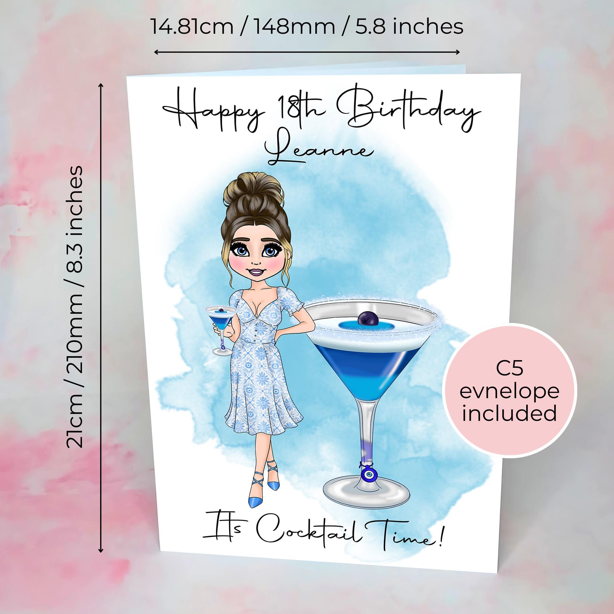 Personalised Greek Mati Birthday Card, A5 Evil Eye Card For Mati Lovers