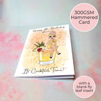 Personalised Mai Tai Birthday Card, Custom Character A5 Cocktail Card