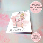 Personalised Rose Sangria Birthday Card, Luxury A5 Greeting Card For Sister Daughter