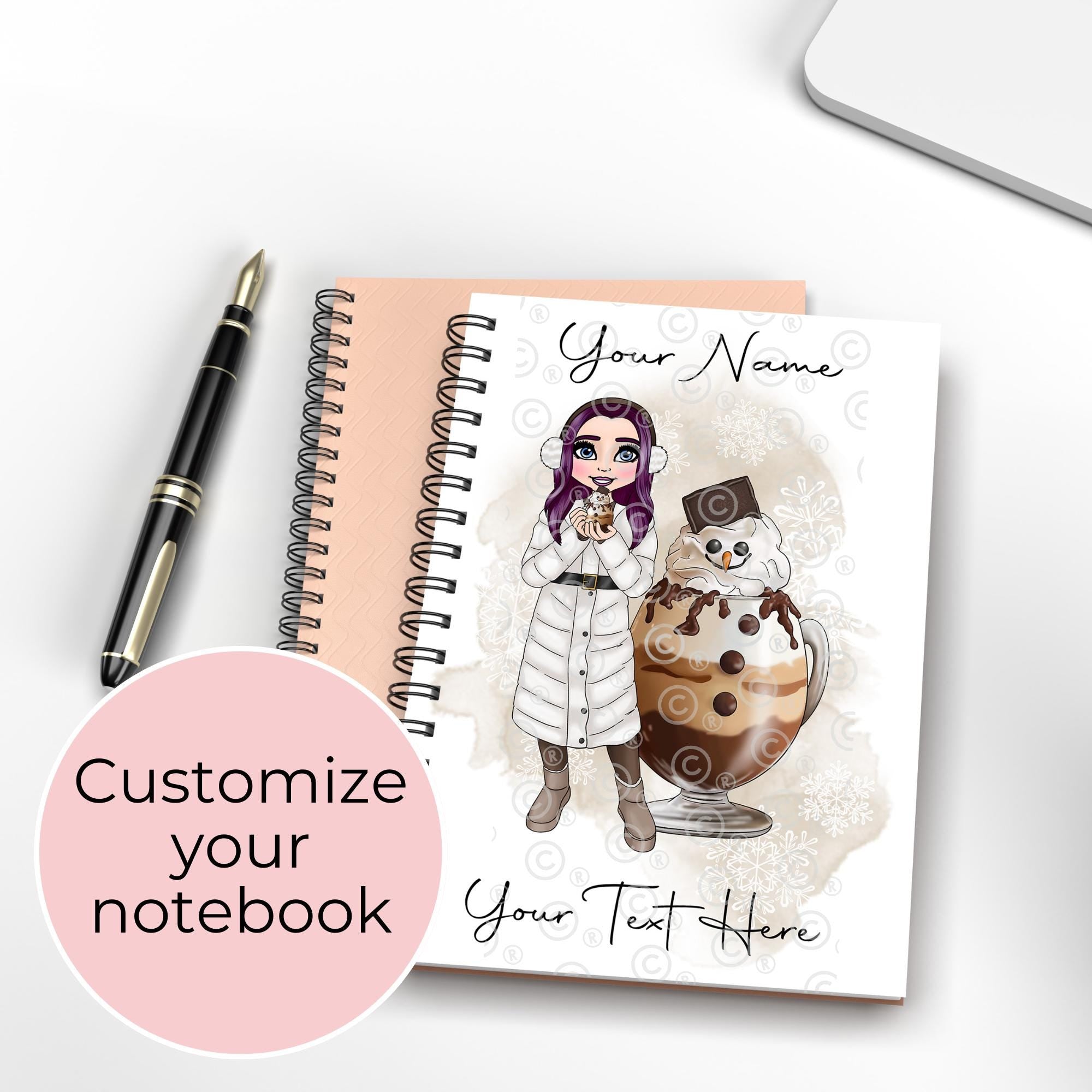 Personalised A5 Dirty Snowman Cocktail Notebook, Secret Santa Gift For Co-Worker