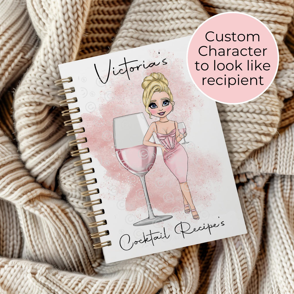 Personalised Rose Sangria A5 Spiral Notebook, End Of Term Teacher Gift For Her