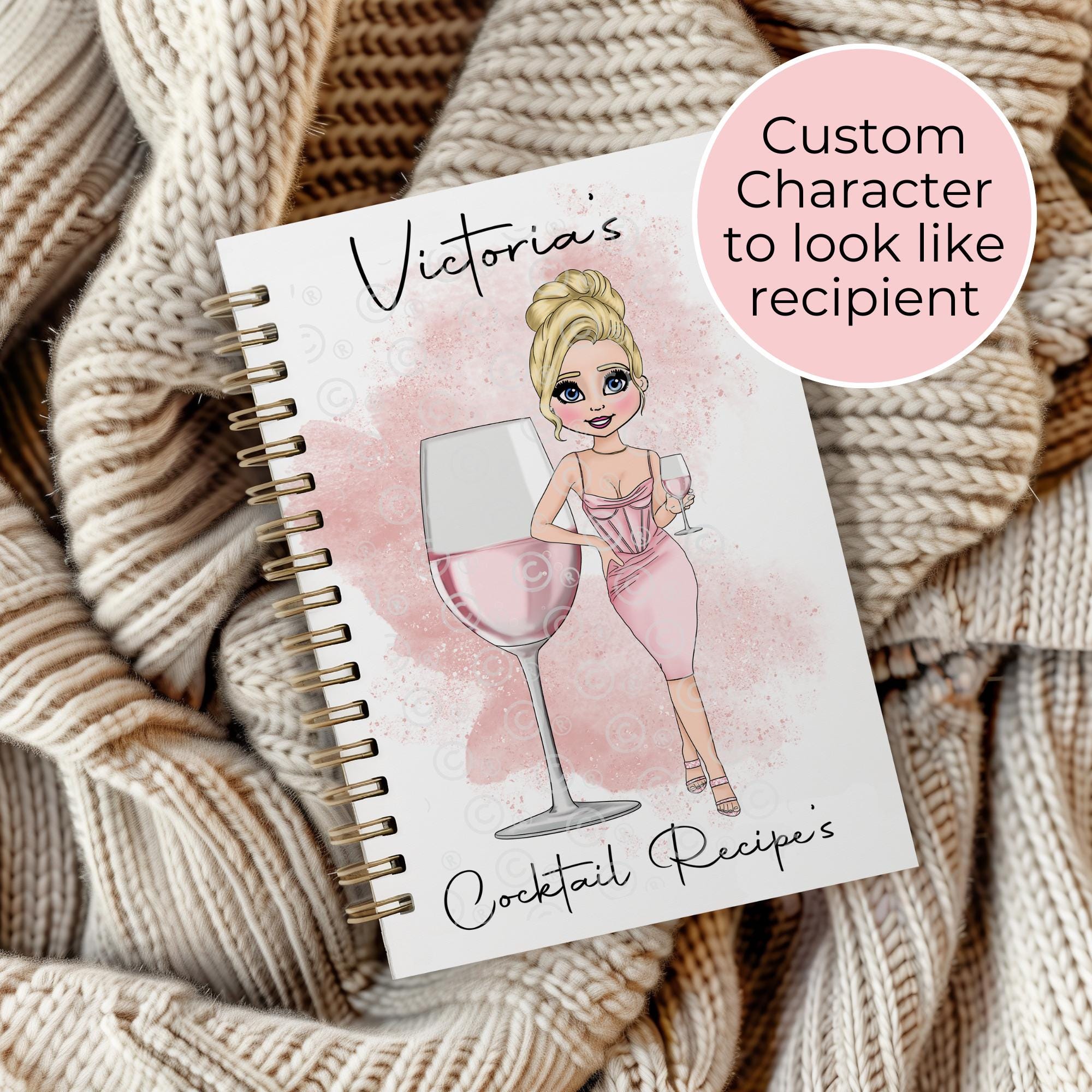 Personalised Rose Sangria A5 Spiral Notebook, End Of Term Teacher Gift For Her