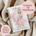 Personalised Rose Sangria A5 Spiral Notebook, End Of Term Teacher Gift For Her