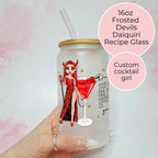 Personalised Devils Daiquiri Character Glass With Cocktail Recipe