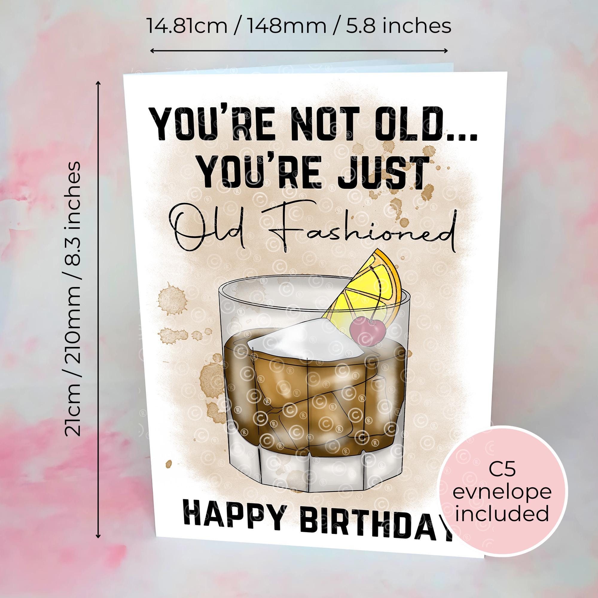 Personalised Old Fashioned A5 Birthday Greeting Card For Him
