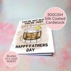 Personalised Old Fashioned Whiskey Father's Day Card, Custom Character Dad Greeting Card