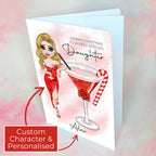 Personalised Candy Cane Cocktail Christmas Card For My Special Daughter