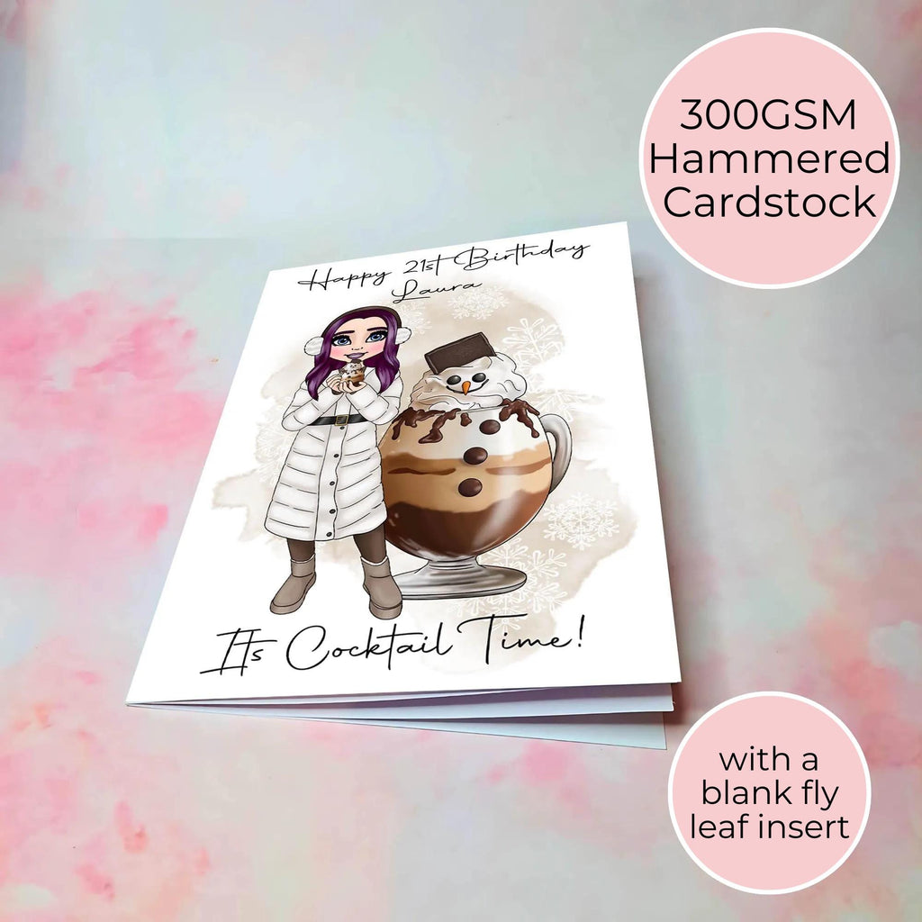 Personalised Dirty Snowman Birthday Card, Christmas Themed Birthday Card For Her