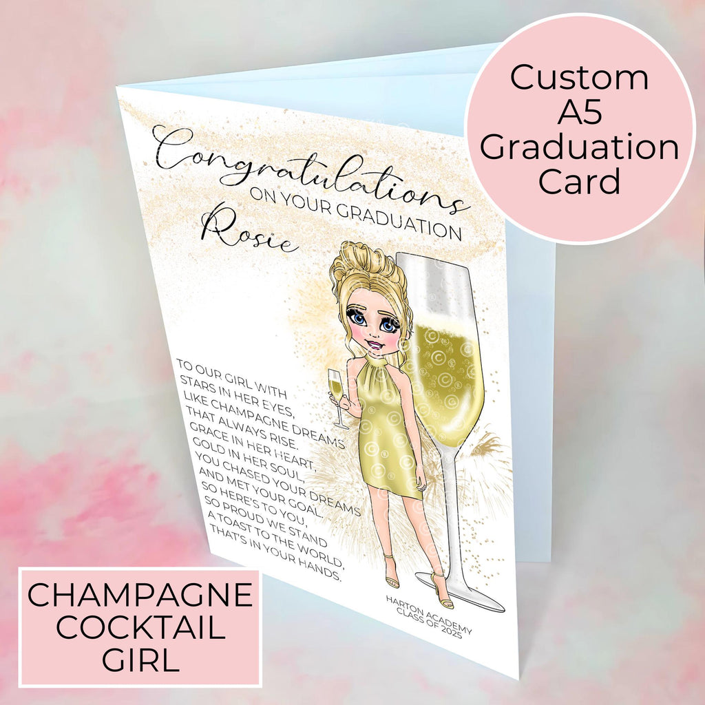 Personalised French 75 Graduation Card, End Of Term Card For Graduation