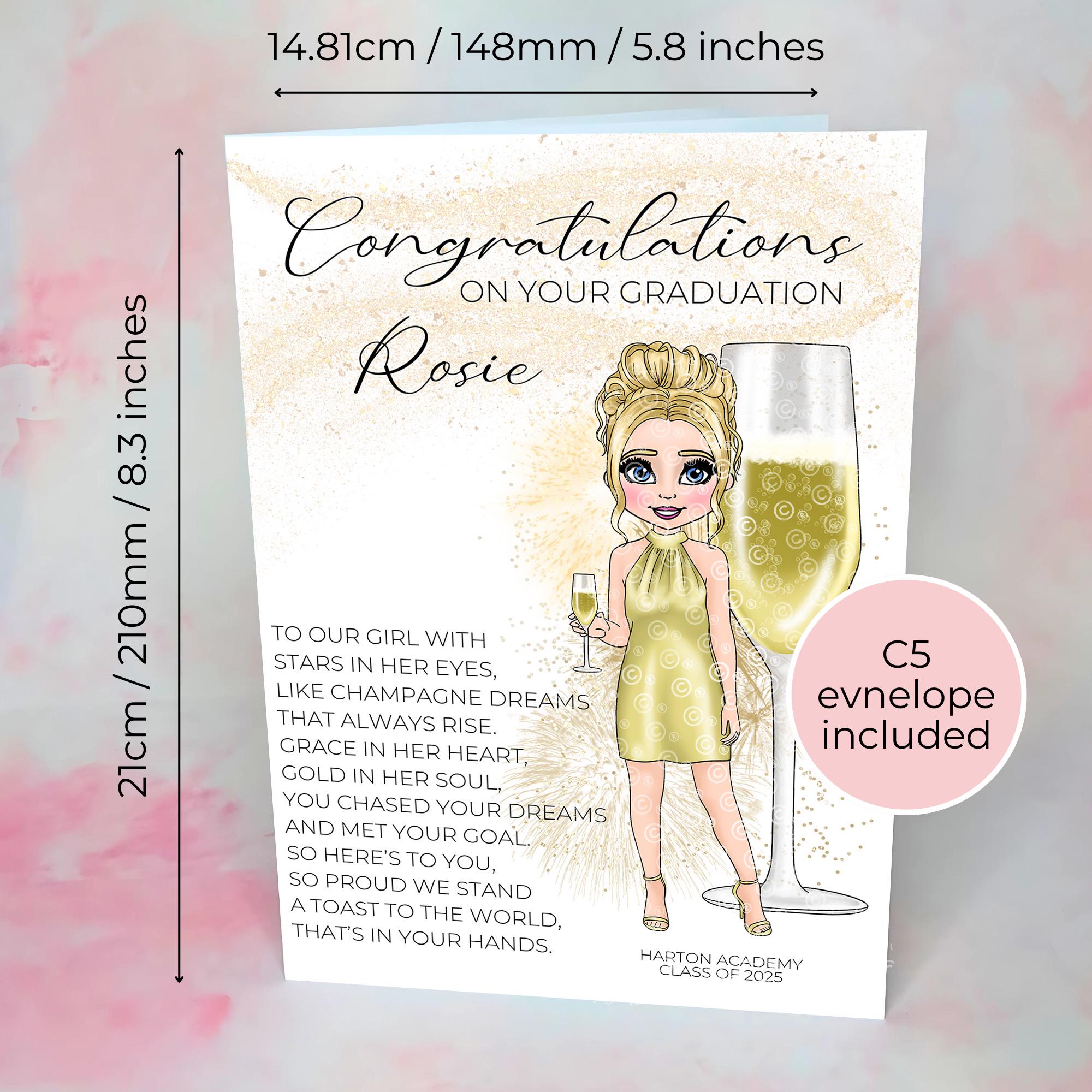Personalised French 75 Graduation Card, End Of Term Card For Graduation