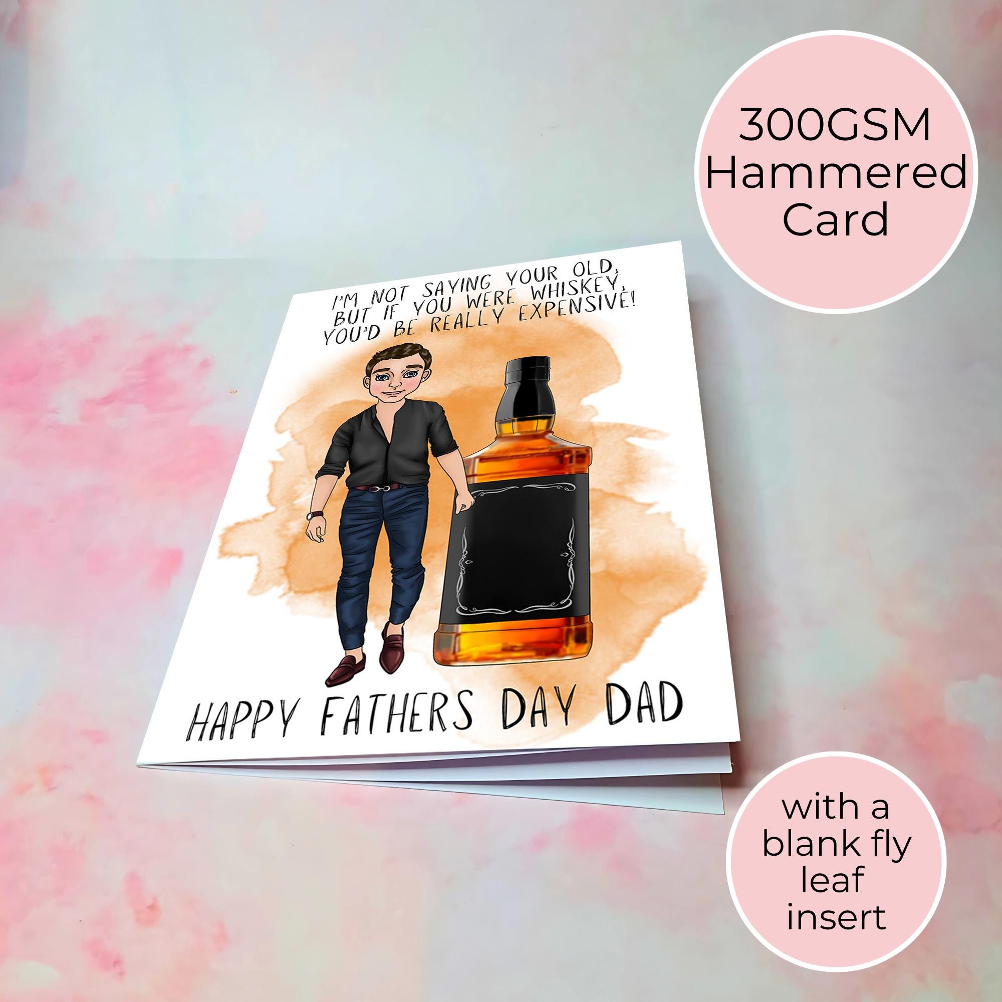 Personalised Jack Daniels Whiskey Father's Day Card, Custom Character Dad Greeting Card