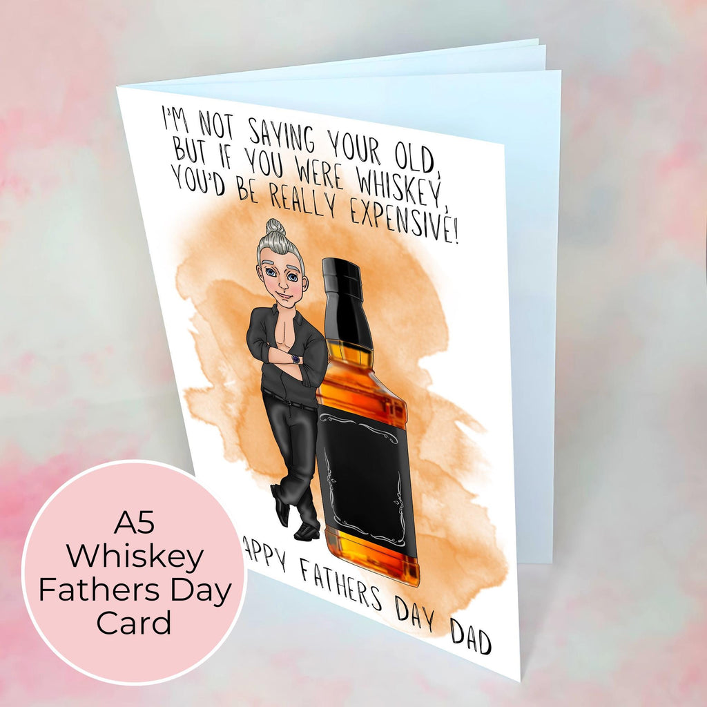 Personalised Jack Daniels Whiskey Father's Day Card, Custom Character Dad Greeting Card