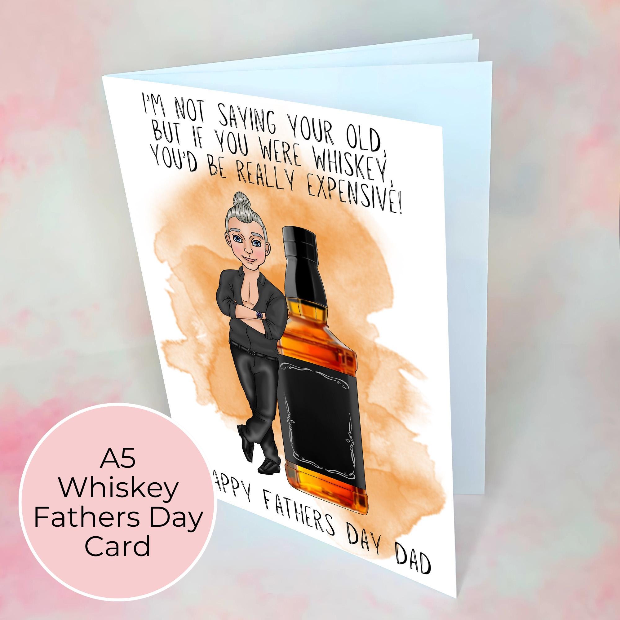 Personalised Jack Daniels Whiskey Father's Day Card, Custom Character Dad Greeting Card