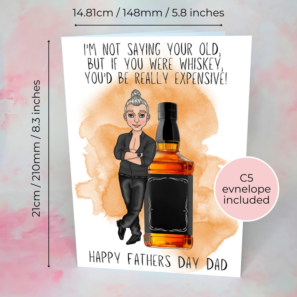 Personalised Jack Daniels Whiskey Father's Day Card, Custom Character Dad Greeting Card