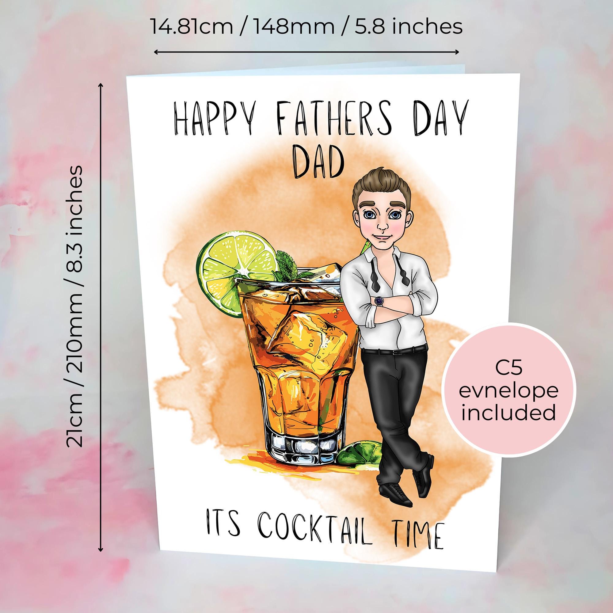 Personalised Old Cuban Father's Day Card, Custom Character Dad Greeting Card