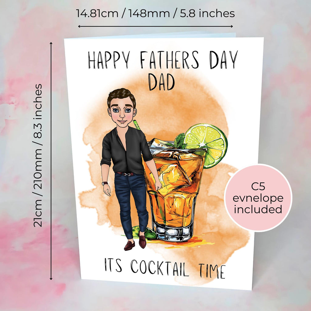 Personalised Old Cuban Father's Day Card, Custom Character Dad Greeting Card