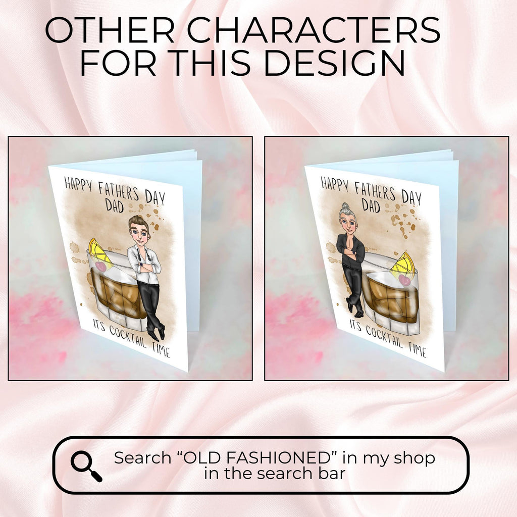 Personalised Old Cuban Father's Day Card, Custom Character Dad Greeting Card