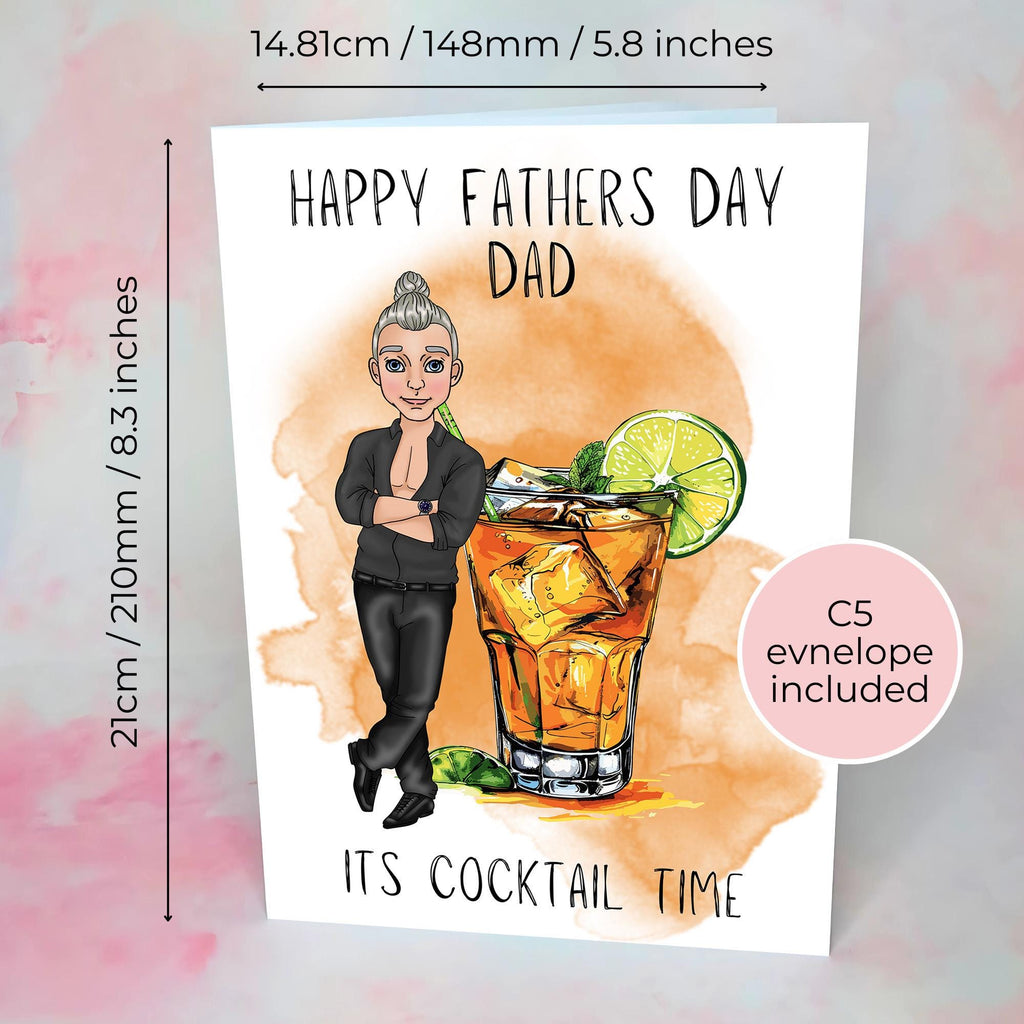 Personalised Old Cuban Father's Day Card, Custom Character Dad Greeting Card
