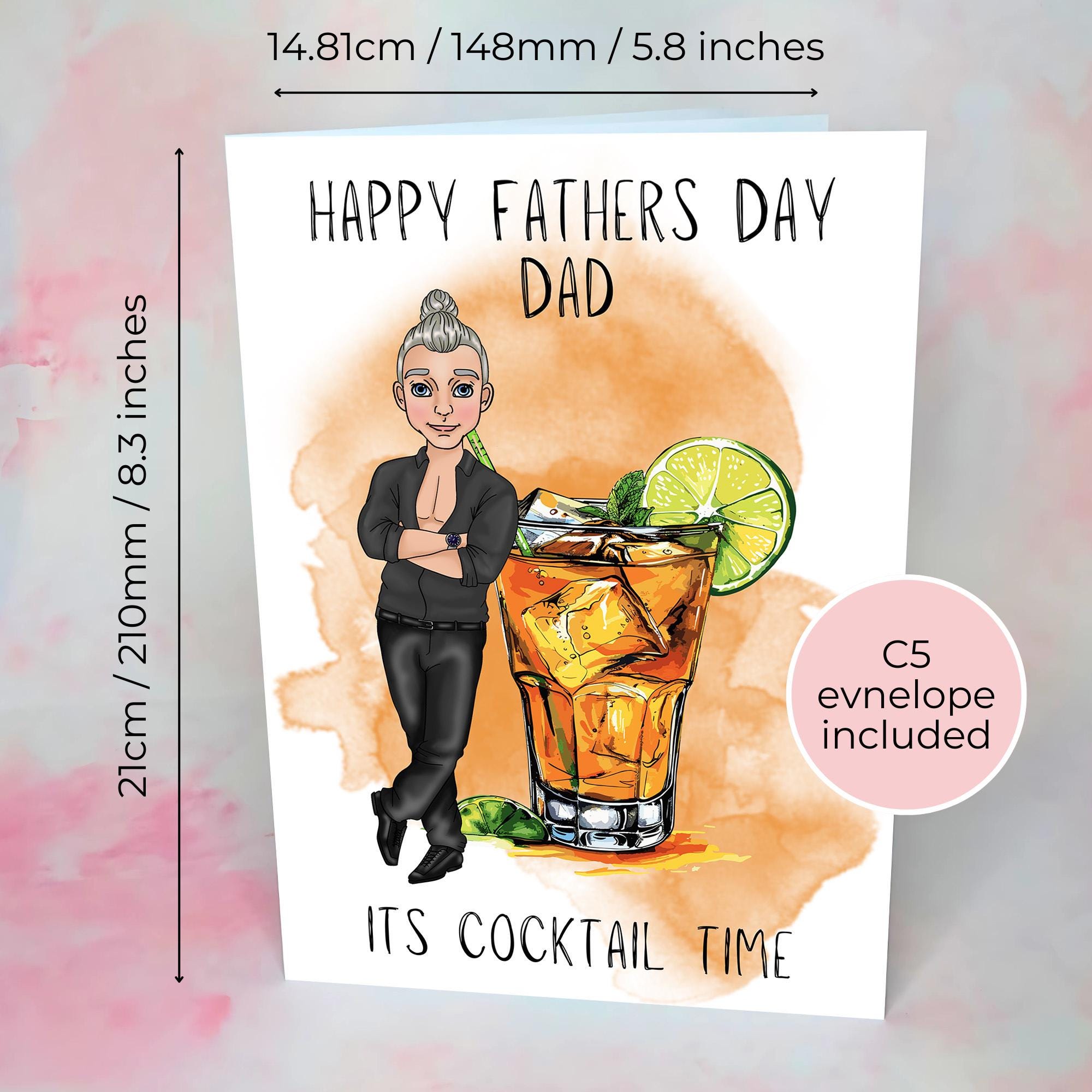 Personalised Old Cuban Father's Day Card, Custom Character Dad Greeting Card
