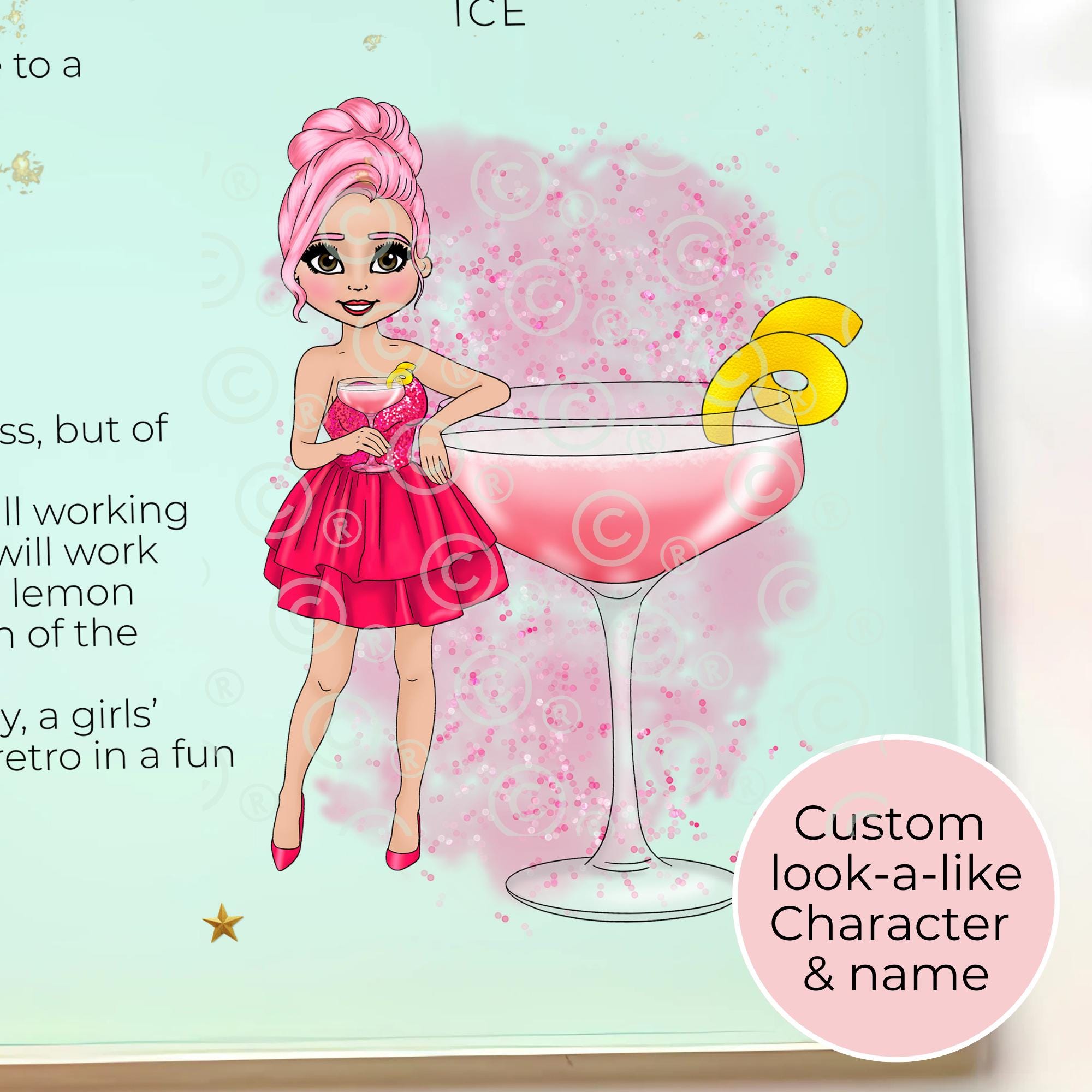Personalised A4 Cosmopolitan Cocktail Cutting Board, Tempered Glass Chopping Board
