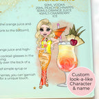Personalised Sex on the Beach Cocktail Chopping Board, A4 Tempered Glass Worktop Saver