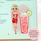 Personalised A4 Woo Woo Cocktail Cutting Board, Tempered Glass Chopping Board