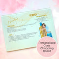 Personalised Vodka Girl Tempered Glass Cutting Board, A4 Cutting Board Housewarming Gift