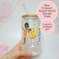 Personalised Orange Spritz Character Glass With Cocktail Recipe