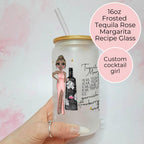 Personalised Tequila Rose Frosted Recipe Glass With Custom Character