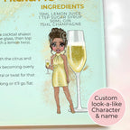 Personalised A4 French 75 Cocktail Cutting Board, Tempered Glass Chopping Board