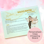 Personalised A4 Baileys Martini Cocktail Cutting Board, Tempered Glass Chopping Board For Christmas Season