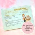 Personalised A4 Pumpkin Martini Cocktail Cutting Board, Tempered Glass Halloween Décor Chopping Board