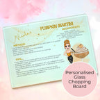 Personalised A4 Pumpkin Martini Cocktail Cutting Board, Tempered Glass Halloween Décor Chopping Board