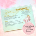 Personalised A4 Rose Sangria Cocktail Cutting Board, Tempered Glass Chopping Board