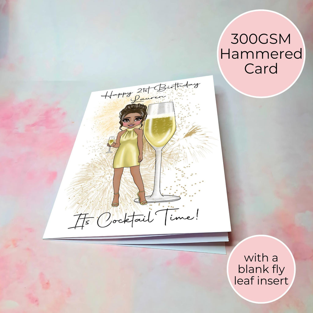 Personalised French 75 Card, A5 Birthday Card For Champagne Lover