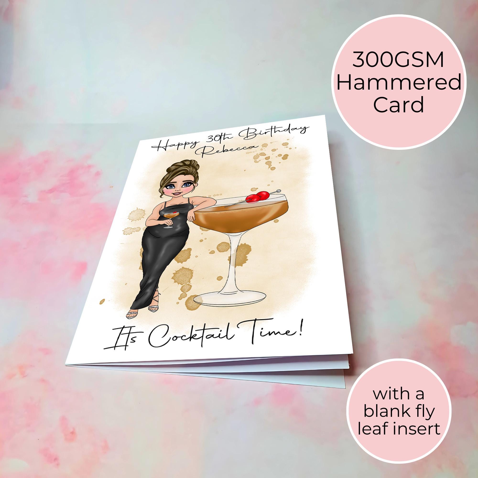Personalised Manhattan Birthday Card, A5 Greeting Card For Cocktail Lovers